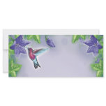 elegant colourful hummingbird and purple flowers rack cards