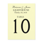 Elegant Cream and Yellow Wedding Table Number Card