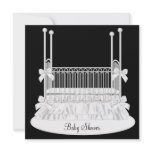Elegant Crib Black White Baby Shower Personalized Invite