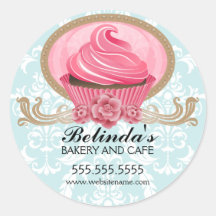 Elegant Cupcake Bakery Stickers