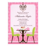 Elegant Damask and Chandelier Tea Party Invitation
