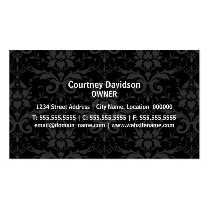 Elegant Damask and Swirls Business Cards