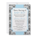 Elegant Damask Baby Shower Invite invitations