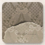 Elegant Damask cork coasters