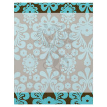 elegant damask design with aqua blue flyer