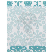 elegant damask design with aqua blue personalised flyer