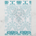 elegant damask design with aqua blue personalised flyer