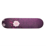 elegant damask floral abstract art pink purple.ai skate deck