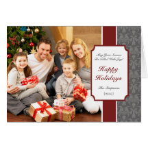 Elegant Damask Folded Christmas Card