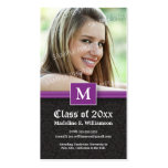 Elegant Damask Graduation Status Card (fuchsia) Business Card Template