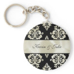 Elegant damask keychain
