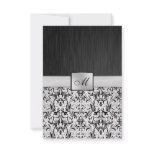 Elegant Damask Monogram Wedding RSVP Card invitations