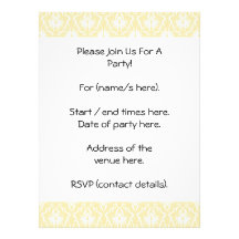 Elegant damask pattern. Light gold colour. Announcement
