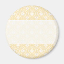 Elegant damask pattern. Light gold colour. Fridge Magnets