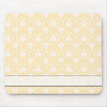 Elegant damask pattern. Light gold colour. Mousepad