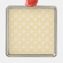 Elegant damask pattern. Light gold colour. Christmas Tree Ornaments