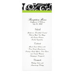 Elegant Damask Swirls Reception Menu in Green Personalised Invites