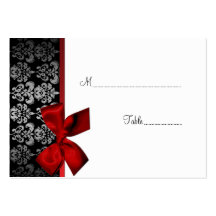 Elegant Damask Table Place Card Business Card