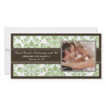Elegant Damask Wedding Thank You Photocard: sage Personalized Photo Card