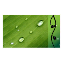Elegant Dew on Leaf Scrolls Nature Green Business Cards
