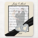 Elegant Diamond Black Ribbon Mouse Pad mousepads