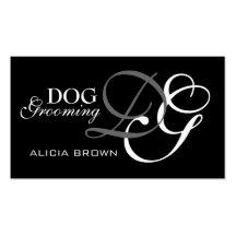 Elegant Dog Grooming Business Card Monogram