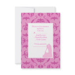 ELEGANT EMBOSS LOOK WEDDING RSVP PINK CUSTOM INVITATION