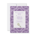 ELEGANT EMBOSS LOOK WEDDING RSVP PURPLE CUSTOM INVITE