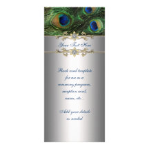Elegant Emerald Green Peacock Rack Card