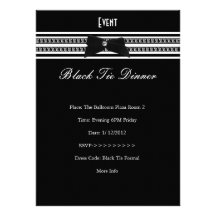 Elegant Event Formal Black Tie White Dinner Announcements