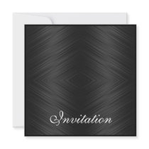 Elegant Events Black Charcoal Pattern Black Custom Invites