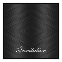 Elegant Events Black Charcoal Pattern Black Custom Invites