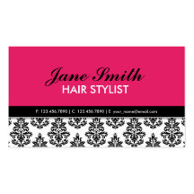 Elegant Floral Pattern Stylist Salon Hairdresser Business Card Template