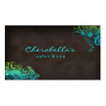Elegant Floral Salon Spa Stylish Blue Green Brown Business Card Template