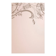 Elegant Floral Swirl Stationery Paper