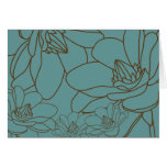Elegant Floral Thank You Card - Blue and Brown