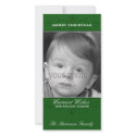 Elegant Flourish Christmas Photo Card in Green