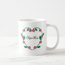 Elegant Flower Heart-StepMum Mugs