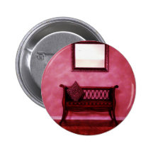 Elegant Foyer Settee Seat Mirror Interior Design Pinback Button