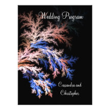 Elegant fractal fern wedding program 6.5" x 8.75" personalised announcements