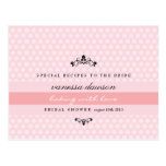 Elegant French Pink Bridal Shower Recipe Card Postcards