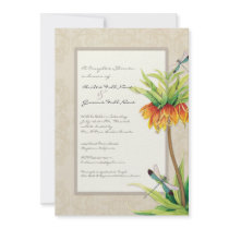 Elegant Fritillaria n Dragonfly Couples Shower Custom Invitations