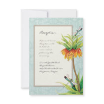 Elegant Fritillaria n Dragonfly Reception Invite