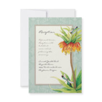 Elegant Fritillaria n Dragonfly Reception Invite