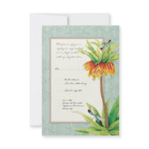 Elegant Fritillaria n Dragonfly RSVP Response Card Invites
