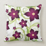 elegant fuchsia pink floral throw pillow pillows