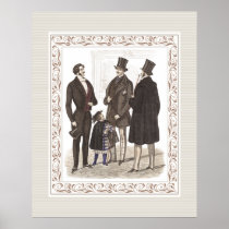 Elegant Gentlemen Formal Wear Biedermeier Period