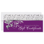 Elegant Gift Certificate Retail Floral Purple rack cards