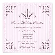 Elegant girls first communion invitation