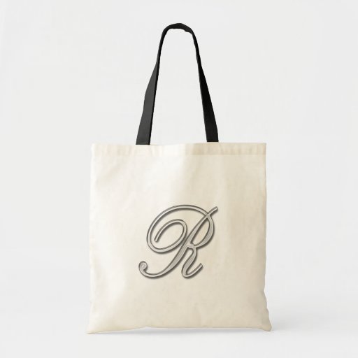 Elegant Glass Monogram Letter R Tote Bag